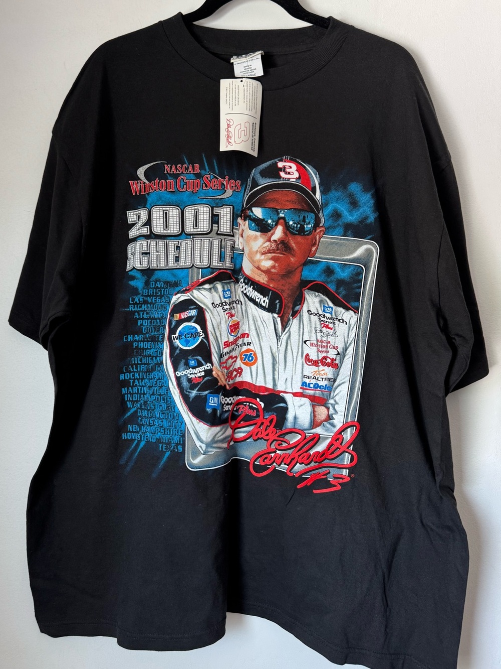 NASCAR Vintage Dale Earnhardt 2001 Racing Schedule T-Shirt